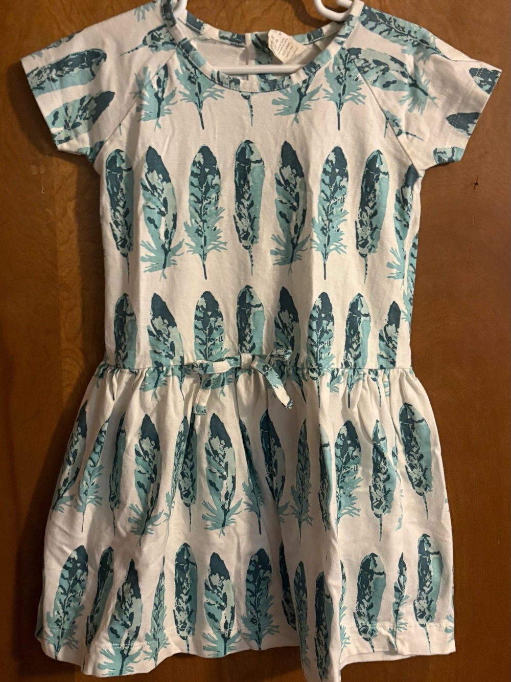 Vintage kate quinn size 4t cotton aqua feathers dress